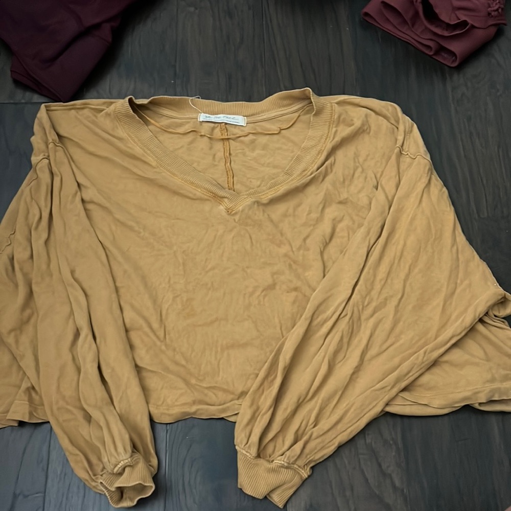 mustard free people lounge top